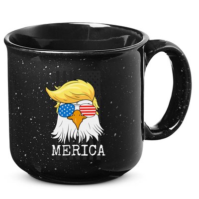 Merica Bald Eagle 4th Of July Trump American Flag 15oz Campfire Ceramic Mug