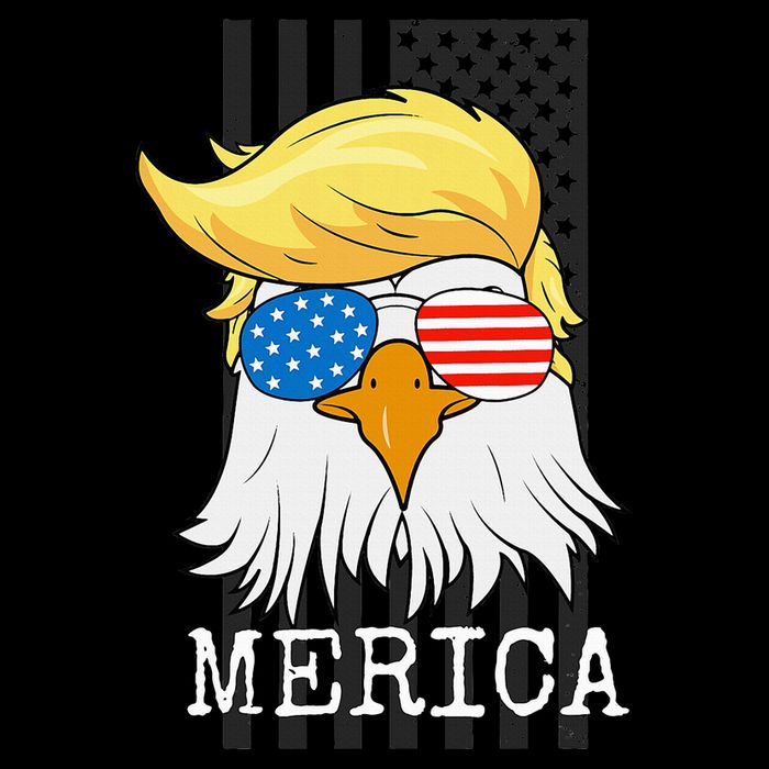 Merica Bald Eagle 4th Of July Trump American Flag Drawstring Bag