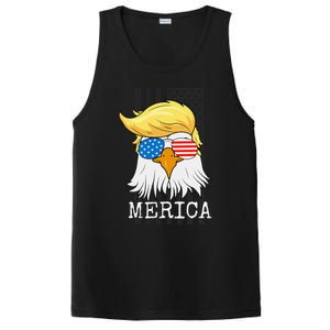 Merica Bald Eagle 4th Of July Trump American Flag PosiCharge Competitor Tank