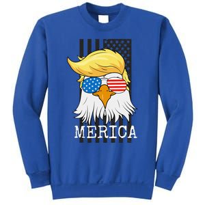 Merica Bald Eagle 4th Of July Trump American Flag Sweatshirt