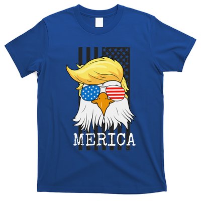 Merica Bald Eagle 4th Of July Trump American Flag T-Shirt