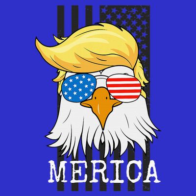 Merica Bald Eagle 4th Of July Trump American Flag T-Shirt