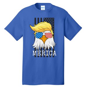 Merica Bald Eagle 4th Of July Trump American Flag Tall T-Shirt