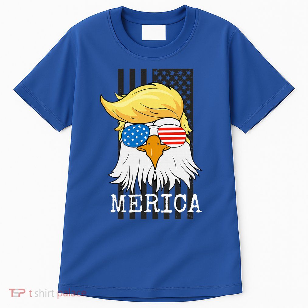 Merica Bald Eagle 4th Of July Trump American Flag Tall T-Shirt