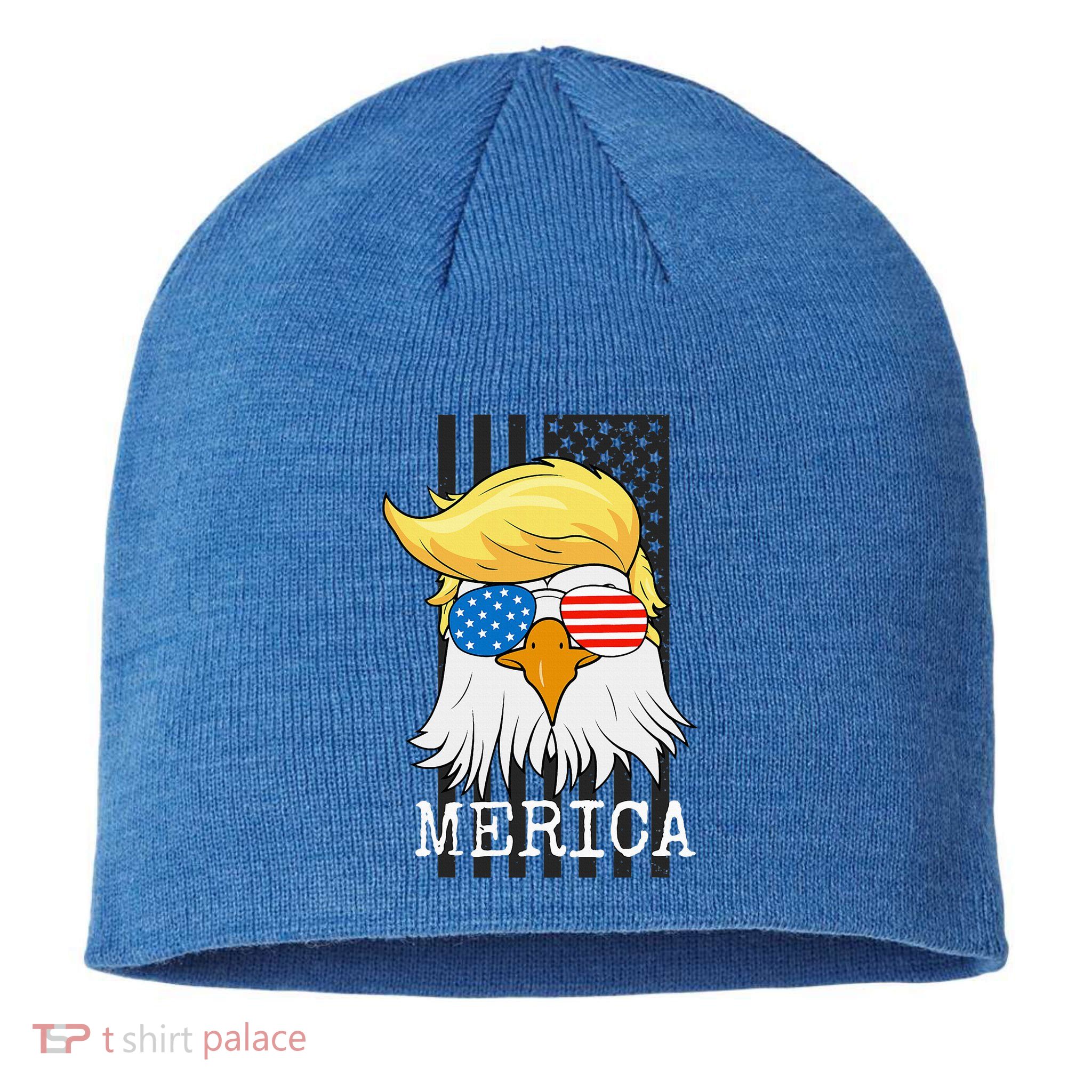 Merica Bald Eagle 4th Of July Trump American Flag Sustainable Beanie