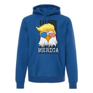 Merica Bald Eagle 4th Of July Trump American Flag Premium Hoodie