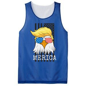 Merica Bald Eagle 4th Of July Trump American Flag Mesh Reversible Basketball Jersey Tank