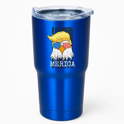 Merica Bald Eagle 4th Of July Trump American Flag Tumbler