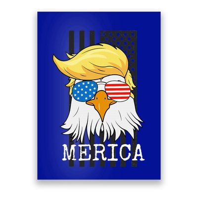 Merica Bald Eagle 4th Of July Trump American Flag Poster