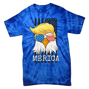 Merica Bald Eagle 4th Of July Trump American Flag Tie-Dye T-Shirt