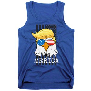 Merica Bald Eagle 4th Of July Trump American Flag Tank Top