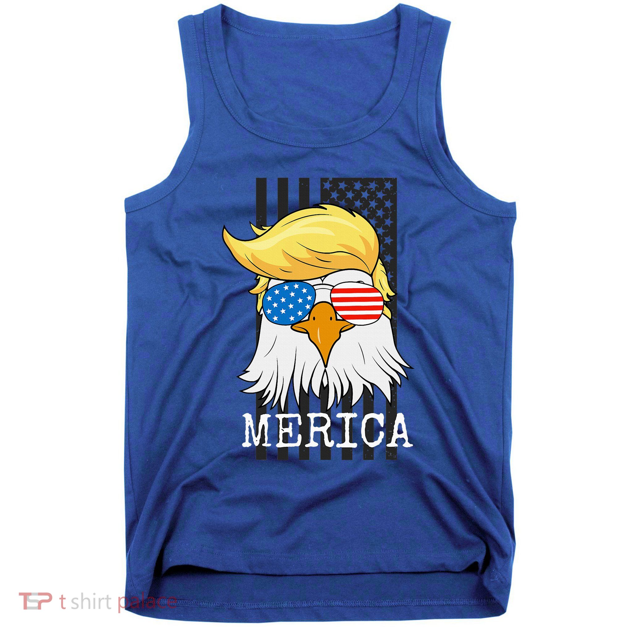 Merica Bald Eagle 4th Of July Trump American Flag Tank Top
