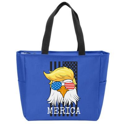 Merica Bald Eagle 4th Of July Trump American Flag Zip Tote Bag