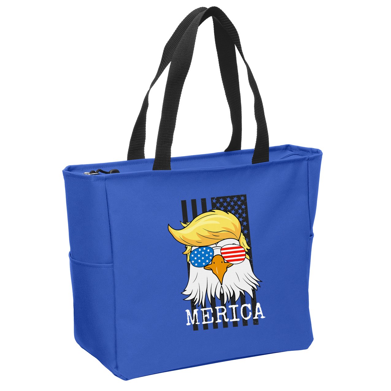 Merica Bald Eagle 4th Of July Trump American Flag Zip Tote Bag