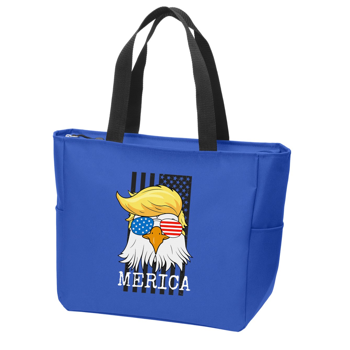 Merica Bald Eagle 4th Of July Trump American Flag Zip Tote Bag