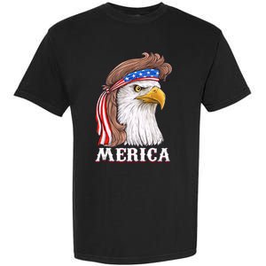 Merica Bald Eagle Mullet 4th Of July American Flag Garment-Dyed Heavyweight T-Shirt