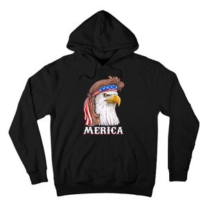 Merica Bald Eagle Mullet 4th Of July American Flag Hoodie