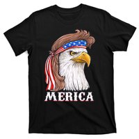 Merica Bald Eagle Mullet 4th Of July American Flag T-Shirt