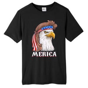 Merica Bald Eagle Mullet 4th Of July American Flag Tall Fusion ChromaSoft Performance T-Shirt