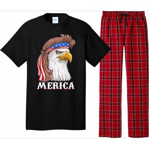 Merica Bald Eagle Mullet 4th Of July American Flag Pajama Set