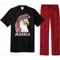 Merica Bald Eagle Mullet 4th Of July American Flag Pajama Set