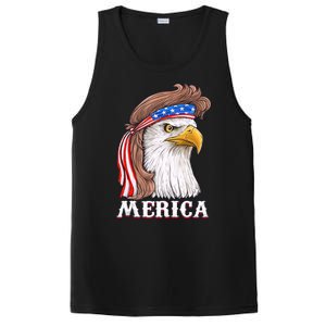 Merica Bald Eagle Mullet 4th Of July American Flag PosiCharge Competitor Tank