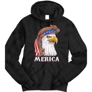 Merica Bald Eagle Mullet 4th Of July American Flag Tie Dye Hoodie