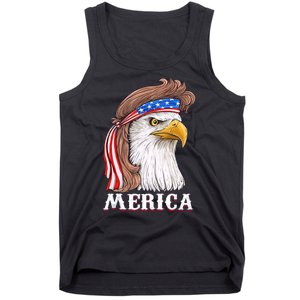 Merica Bald Eagle Mullet 4th Of July American Flag Tank Top