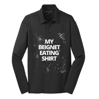 My Beignet Eating Silk Touch Performance Long Sleeve Polo