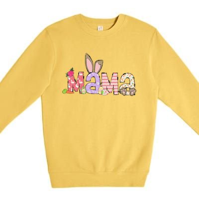 Mama Bunny Easter Mom Pregnancy Expecting Rabbit Mama Premium Crewneck Sweatshirt