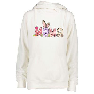 Mama Bunny Easter Mom Pregnancy Expecting Rabbit Mama Womens Funnel Neck Pullover Hood