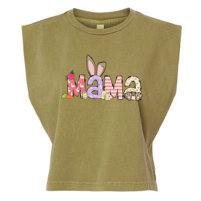 Mama Bunny Easter Mom Pregnancy Expecting Rabbit Mama Garment-Dyed Women's Muscle Tee