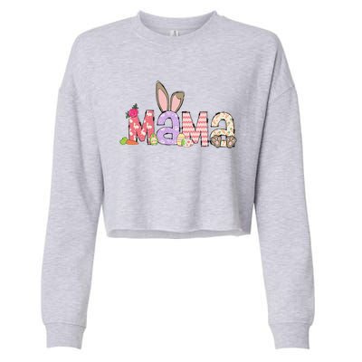 Mama Bunny Easter Mom Pregnancy Expecting Rabbit Mama Cropped Pullover Crew