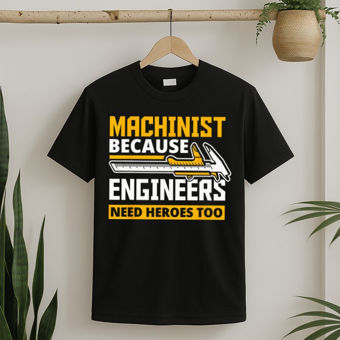 Machinist Because Engineers Need Heroes Too Funny Gift T-Shirt