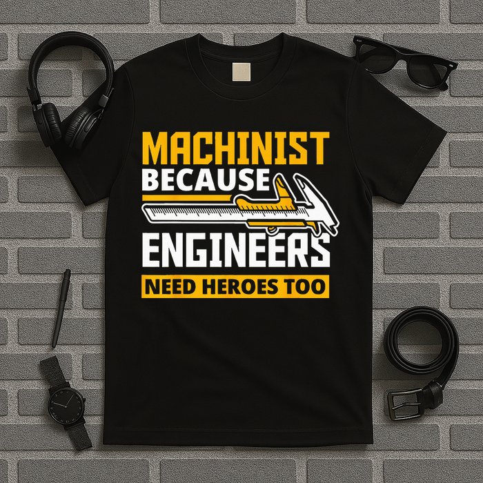 Machinist Because Engineers Need Heroes Too Funny Gift T-Shirt