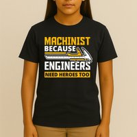 Machinist Because Engineers Need Heroes Too Funny Gift T-Shirt