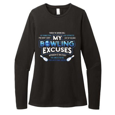 My Bowling Excuses Funny Bowling Gift Womens CVC Long Sleeve Shirt