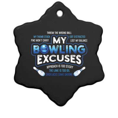 My Bowling Excuses Funny Bowling Gift Ceramic Star Ornament