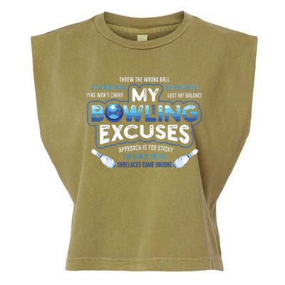 My Bowling Excuses Funny Bowling Gift Garment-Dyed Women's Muscle Tee