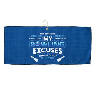 My Bowling Excuses Funny Bowling Gift Large Microfiber Waffle Golf Towel