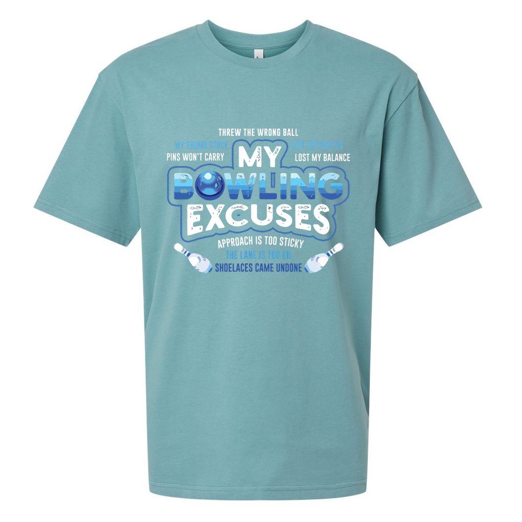My Bowling Excuses Funny Bowling Gift Sueded Cloud Jersey T-Shirt