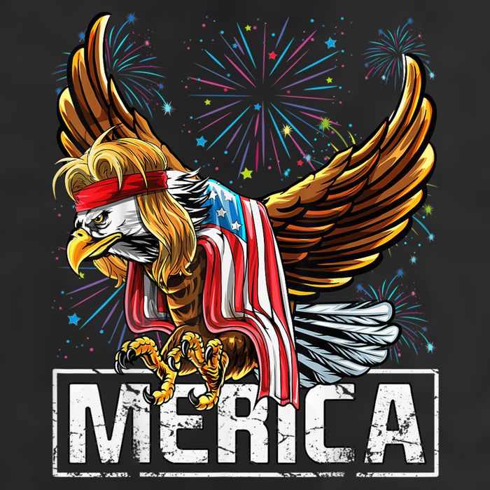 Merica Bald Eagle Mullet 4th of July American Flag Patriotic Cool Comfort Performance Bucket Hat