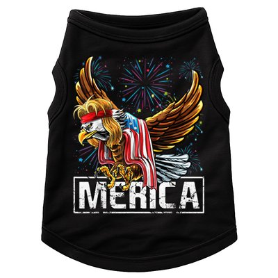 Merica Bald Eagle Mullet 4th of July American Flag Patriotic Doggie Tank