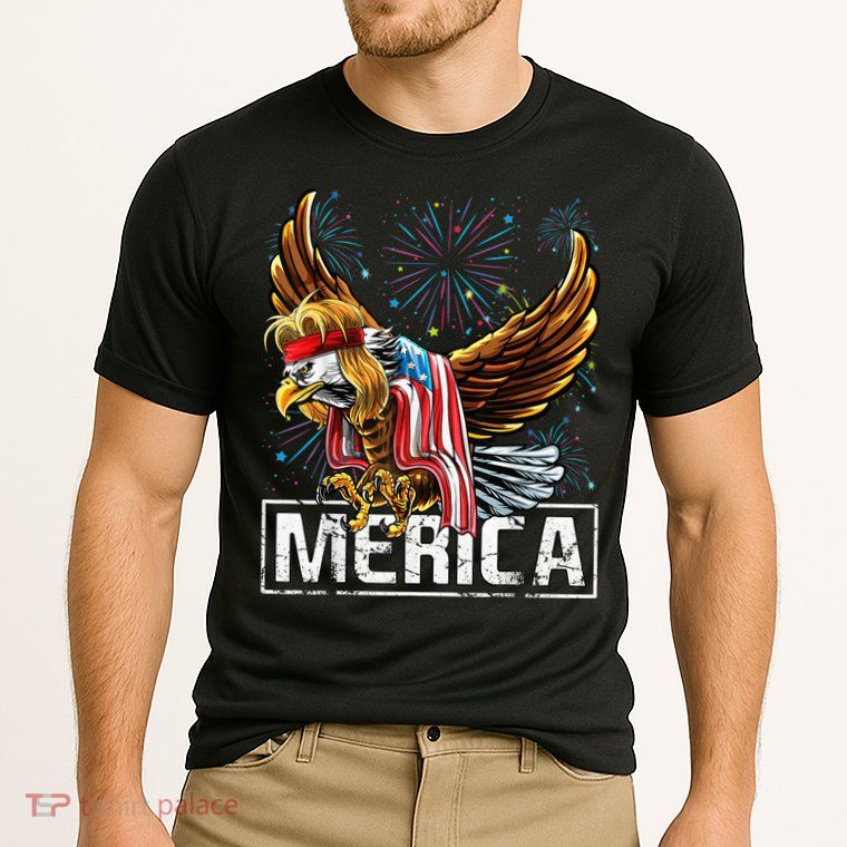 Merica Bald Eagle Mullet 4th of July American Flag Patriotic Performance Shirt