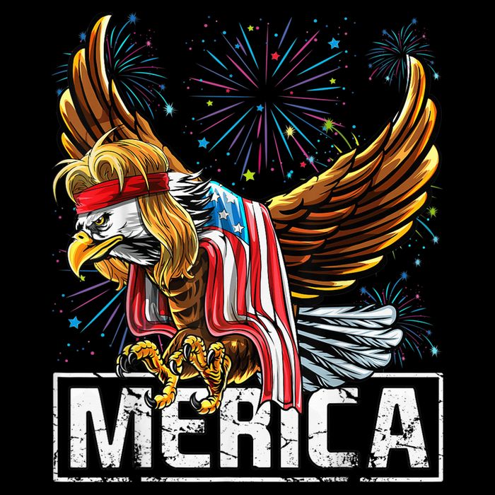 Merica Bald Eagle Mullet 4th of July American Flag Patriotic Apron