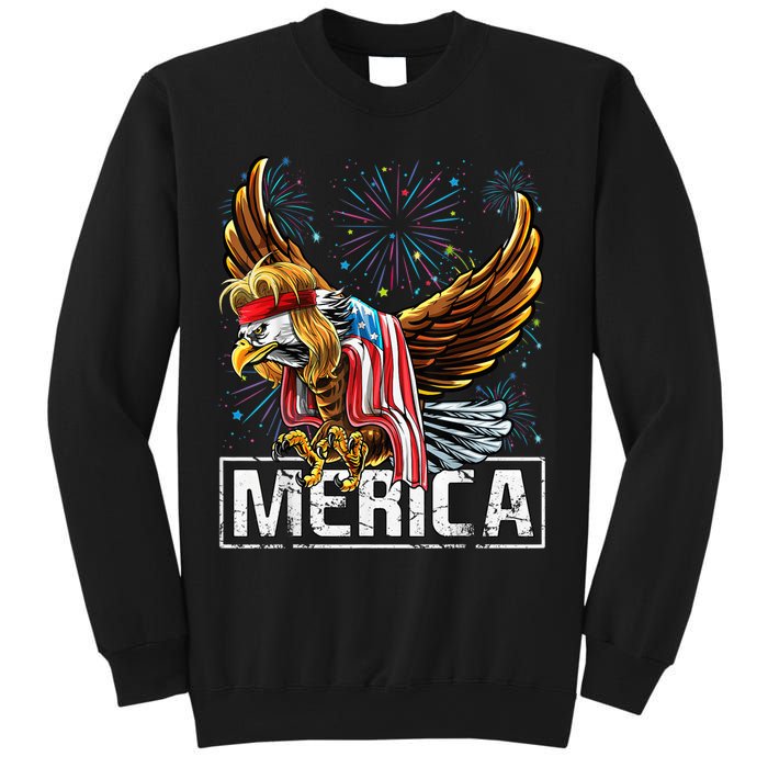 Merica Bald Eagle Mullet 4th of July American Flag Patriotic Sweatshirt