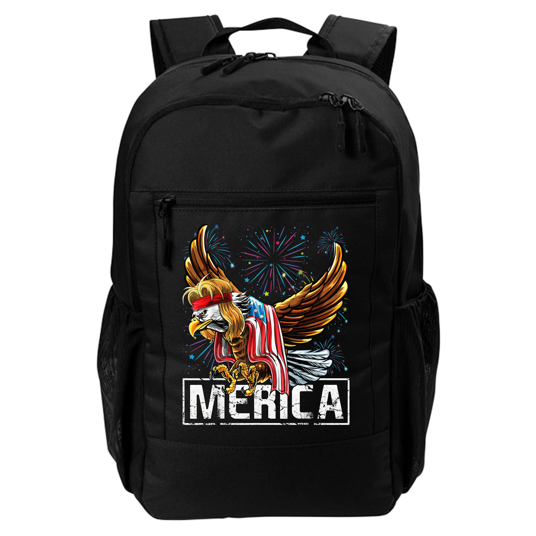 Merica Bald Eagle Mullet 4th of July American Flag Patriotic Backpack