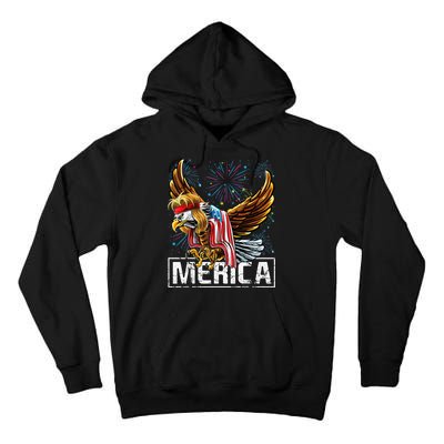 Merica Bald Eagle Mullet 4th of July American Flag Patriotic Tall Hoodie