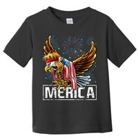Merica Bald Eagle Mullet 4th of July American Flag Patriotic Toddler T-Shirt
