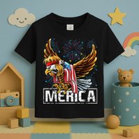Merica Bald Eagle Mullet 4th of July American Flag Patriotic Toddler T-Shirt